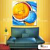 純抽象62 純手繪 油畫 方形 黃藍 中性色系 藝術畫 裝飾 無框畫 裝潢 室內設計 客廳掛畫