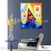純抽象64 純手繪 油畫 直幅 黃藍 中性色系 藝術畫 裝飾 無框畫 裝潢 室內設計 客廳掛畫