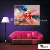 純抽象68 純手繪 油畫 橫幅 粉紅 暖色系 藝術畫 裝飾 無框畫 裝潢 室內設計 客廳掛畫