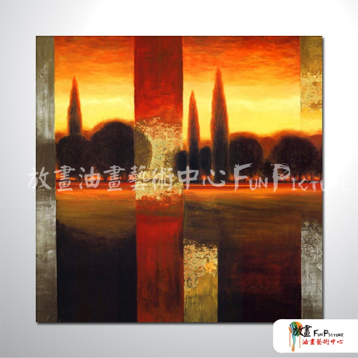 純抽象83 純手繪 油畫 方形 橘紅 暖色系 藝術畫 裝飾 無框畫 裝潢 室內設計 客廳掛畫