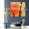 純抽象方127 純手繪 油畫 方形 橘紅 暖色系 藝術畫 裝飾 無框畫 裝潢 室內設計 客廳掛畫