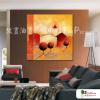 純抽象方129 純手繪 油畫 方形 紅橙 暖色系 藝術畫 裝飾 無框畫 裝潢 室內設計 客廳掛畫