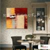 純抽象方143 純手繪 油畫 方形 紅橙 暖色系 藝術畫 裝飾 無框畫 裝潢 室內設計 客廳掛畫