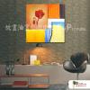 純抽象方147 純手繪 油畫 方形 黃橙 暖色系 藝術畫 裝飾 無框畫 裝潢 室內設計 客廳掛畫