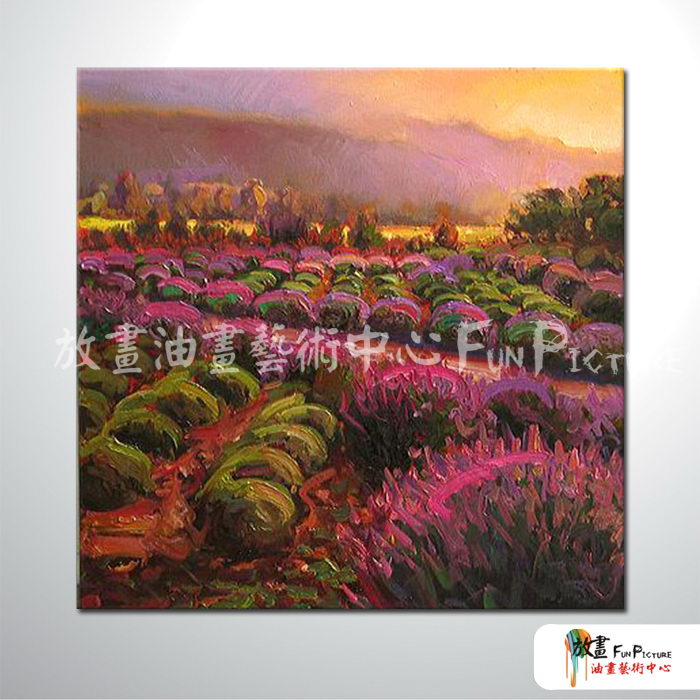 薰衣草田142 純手繪 油畫 方形 紅紫 暖色系 藝術畫 裝飾 無框畫 裝潢 室內設計 客廳掛畫