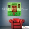 純抽象方54 純手繪 油畫 方形 綠底 冷色系 藝術畫 裝飾 畫飾 無框畫 裝潢 室內設計 居家佈置