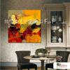 純抽象方76 純手繪 油畫 方形 黃紅 暖色系 藝術畫 裝飾 畫飾 無框畫 裝潢 室內設計 居家佈置