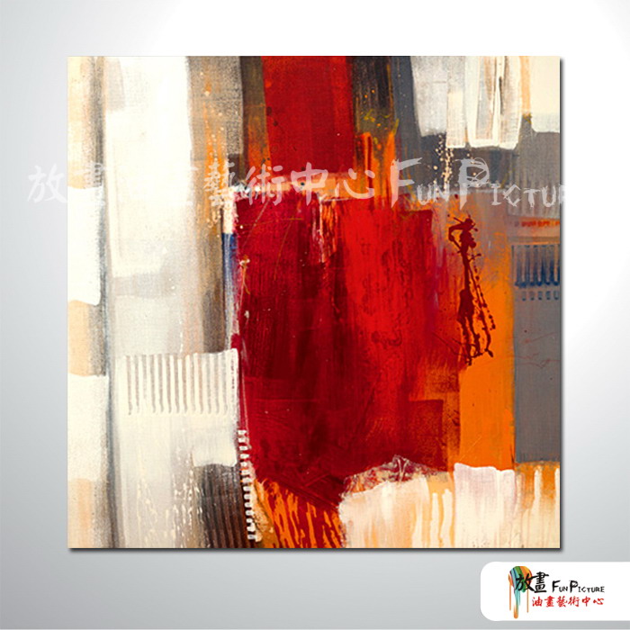 純抽象方99 純手繪 油畫 方形 紅橙 暖色系 藝術畫 裝飾 畫飾 無框畫 裝潢 室內設計 居家佈置