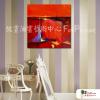 純抽象方108 純手繪 油畫 方形 紅色 暖色系 藝術畫 裝飾 畫飾 無框畫 裝潢 室內設計 居家佈置