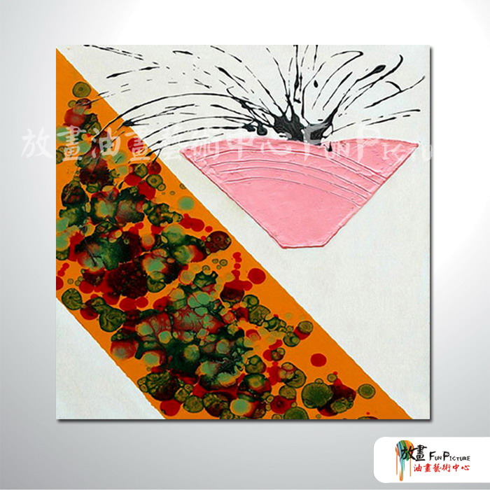 純抽象方144 純手繪 油畫 方形 粉紅 暖色系 藝術畫 裝飾 畫飾 無框畫 裝潢 室內設計 居家佈置