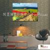 花田葡萄園18 純手繪 油畫 橫幅 紅黃綠 暖色系 無框畫 花海 民宿 餐廳 裝潢 室內設計 居家佈置