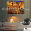 花田葡萄園56 純手繪 油畫 橫幅 褐色 中性色系 無框畫 花海 民宿 餐廳 裝潢 室內設計 居家佈置