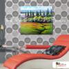花田葡萄園60 純手繪 油畫 橫幅 紅綠 中性色系 無框畫 花海 民宿 餐廳 裝潢 室內設計 居家佈置