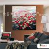 花田葡萄園152 純手繪 油畫 方形 紅白 中性色系 無框畫 花海 民宿 餐廳 裝潢 室內設計 居家佈置