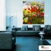 花田葡萄園160 純手繪 油畫 方形 紅黃 暖色系 無框畫 花海 民宿 餐廳 裝潢 室內設計 居家佈置