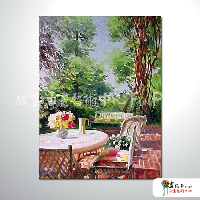 田園花園景43 純手繪 油畫 直幅 褐綠 中性色系 無框畫 民宿 餐廳 裝潢 室內設計 居家佈置