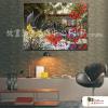 田園花園景69 純手繪 油畫 橫幅 紅黃 暖色系 無框畫 精選 餐廳 裝潢 室內設計 居家佈置