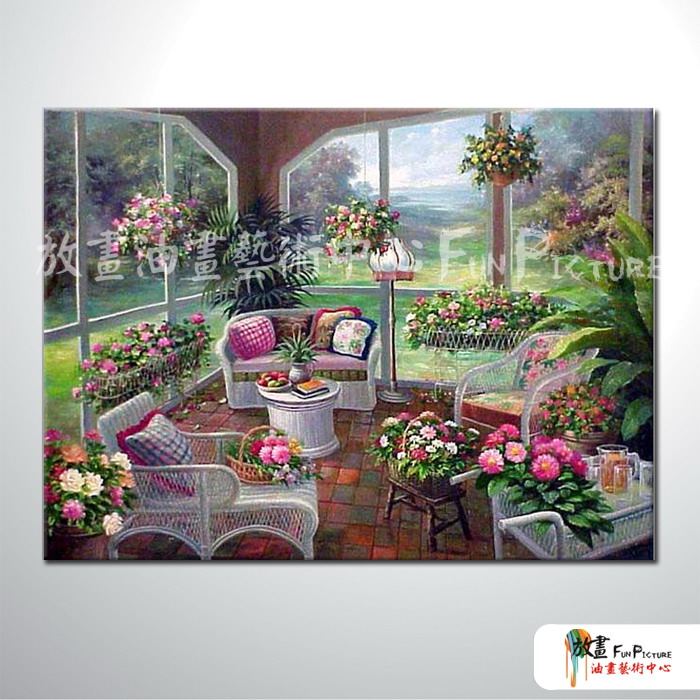 田園花園景88 純手繪 油畫 橫幅 褐綠 中性色系 無框畫 精選 餐廳 裝潢 室內設計 居家佈置