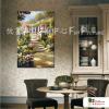 田園花園景105 純手繪 油畫 直幅 褐綠 中性色系 無框畫 民宿 餐廳 裝潢 室內設計 居家佈置