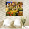 田園花園景131 純手繪 油畫 橫幅 褐綠 中性色系 無框畫 民宿 餐廳 裝潢 室內設計 居家佈置
