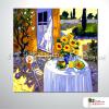 田園花園景181 純手繪 油畫 方形 黃褐 暖色系 無框畫 民宿 餐廳 裝潢 室內設計 實拍影片