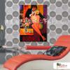 酒吧女郎A05 純手繪 油畫 直幅 紅橙 暖色系 摩鐵 Motel PUB 民宿 餐廳 裝飾 裝潢 室內設計