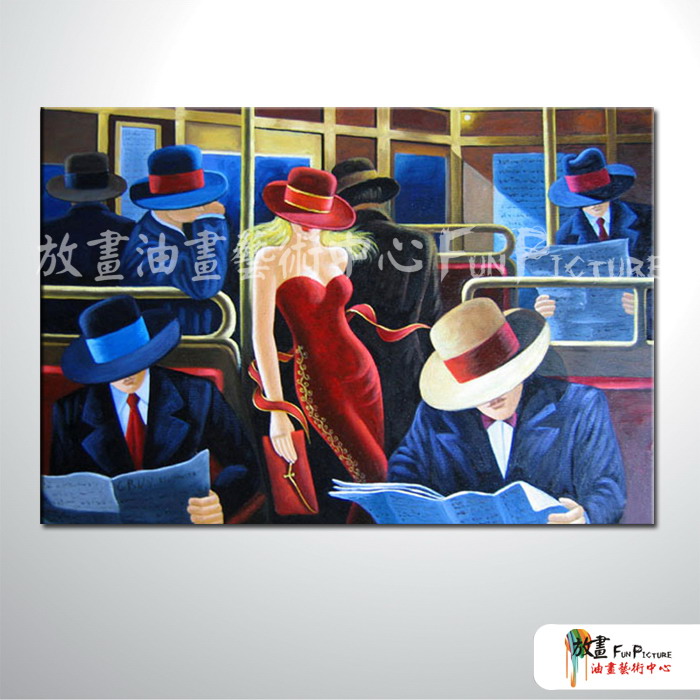酒吧女郎A23 純手繪 油畫 橫幅 藍色 冷色系 摩鐵 Motel PUB 民宿 餐廳 裝飾 裝潢 室內設計