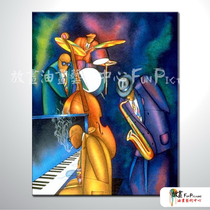 音樂舞蹈人物31 純手繪 油畫 直幅 藍紫 冷色系 Motel 酒店 PUB 民宿 餐廳 無框畫 室內設計