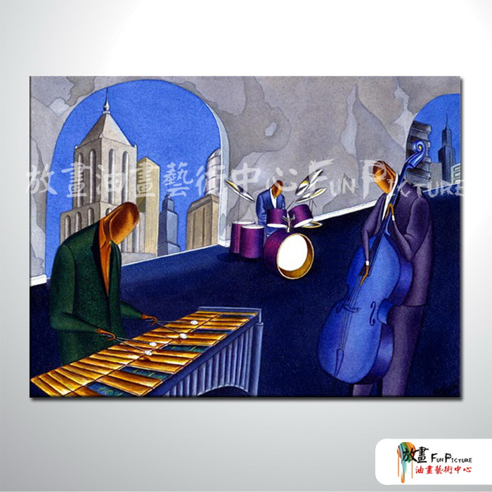 音樂舞蹈人物39 純手繪 油畫 橫幅 藍紫 冷色系 Motel 酒店 PUB 民宿 餐廳 無框畫 室內設計
