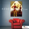 音樂舞蹈人物43 純手繪 油畫 直幅 黃紅 暖色系 Motel 酒店 PUB 民宿 餐廳 無框畫 室內設計
