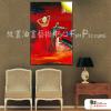 音樂舞蹈人物47 純手繪 油畫 直幅 紅色 暖色系 Motel 酒店 PUB 民宿 餐廳 無框畫 室內設計