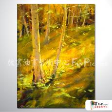 樹林景15 純手繪 油畫 直幅 黃色 暖色系 山水 藝術畫 風水 民宿 餐廳 裝潢 室內設計 辦公室