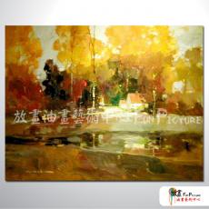 樹林景18 純手繪 油畫 橫幅 黃橙 暖色系 山水 藝術畫 印象 民宿 餐廳 裝潢 室內設計 辦公室
