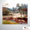 東方風景C07 純手繪 橫幅 紅褐 暖色系 油畫 山水 印象 招財 無框畫 民宿 餐廳 辦公室
