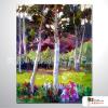 樹林景10 純手繪 油畫 直幅 紫綠 冷色系 山水 藝術畫 風水 民宿 餐廳 裝潢 室內設計 辦公室