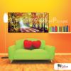 樹林景25 純手繪 油畫 橫幅 黃橙 暖色系 山水 藝術畫 精選 民宿 餐廳 裝潢 室內設計 辦公室