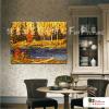 樹林景44 純手繪 油畫 橫幅 黃橙 暖色系 山水 藝術畫 風水 民宿 餐廳 裝潢 室內設計 辦公室