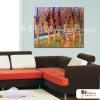 樹林景64 純手繪 油畫 橫幅 紅橙 暖色系 山水 藝術畫 風水 民宿 餐廳 裝潢 室內設計 辦公室