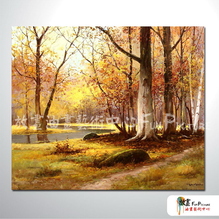 樹林景72 純手繪 油畫 橫幅 黃橙 暖色系 山水 藝術畫 精選 民宿 餐廳 裝潢 室內設計 辦公室