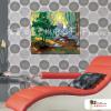 樹林景88 純手繪 油畫 橫幅 褐綠 中性色系 山水 藝術畫 風水 民宿 餐廳 裝潢 室內設計 辦公室