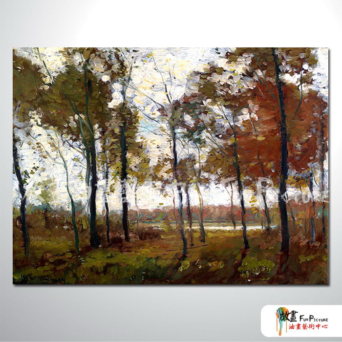 樹林景131 純手繪 油畫 橫幅 紅褐 暖色系 山水 藝術畫 風水 民宿 餐廳 裝潢 室內設計 客廳掛畫