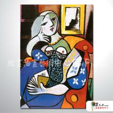 Picasso17 臨摹畢卡索名畫 油畫 直幅 多彩 中性色系 飯店 民宿 餐廳 裝飾 無框畫 室內設計