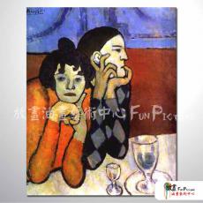 Picasso28 臨摹畢卡索名畫 油畫 直幅 黃褐 暖色系 飯店 民宿 餐廳 裝飾 無框畫 裝潢 室內設計