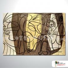 Picasso41 臨摹畢卡索名畫 油畫 橫幅 灰底 中性色系 飯店 民宿 餐廳 裝飾 無框畫 室內設計