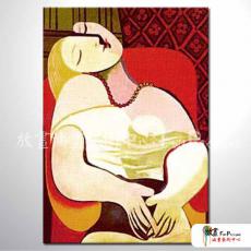 甜夢 臨摹畢卡索名畫 油畫 直幅 紅黃 暖色系 飯店 民宿 餐廳 裝飾 無框畫 裝潢 實拍影片