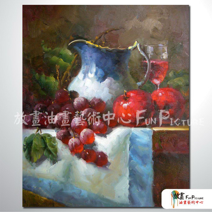 靜物水果02 純手繪 油畫 直幅 紅色 暖色系 無框畫 成果豐碩 圓圓滿滿 平安大吉 餐廳 掛畫