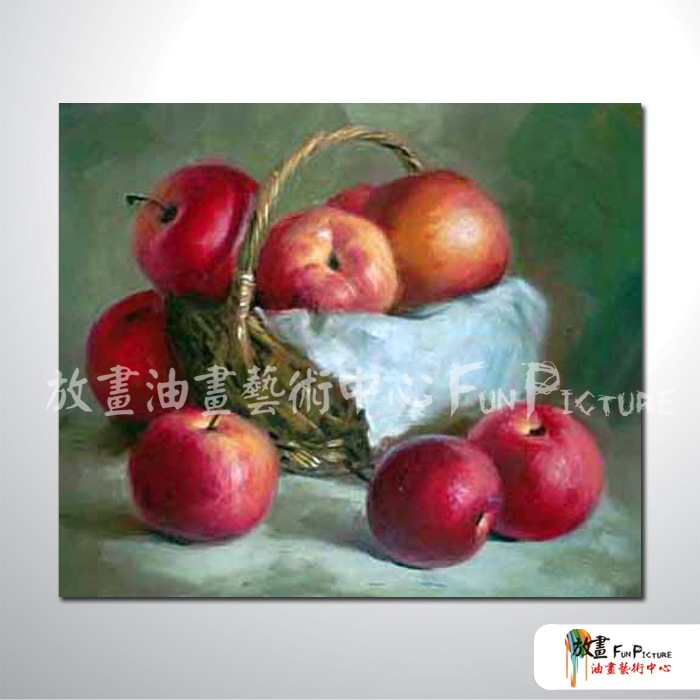 靜物蘋果01 純手繪 油畫 橫幅 紅綠 中性色系 無框畫 成果豐碩 圓圓滿滿 平安大吉 餐廳 掛畫