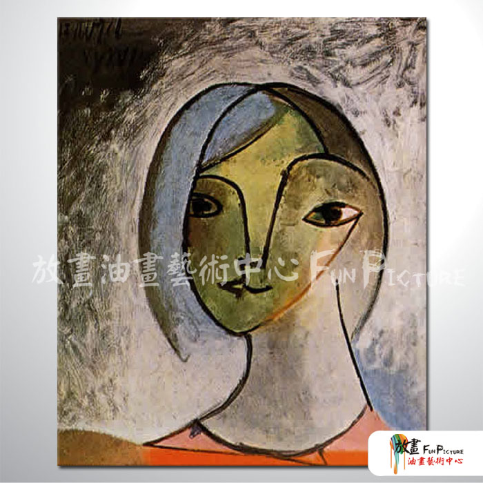 Picasso02 臨摹畢卡索名畫 油畫 直幅 黑灰 中性色系 飯店 民宿 餐廳 裝飾 無框畫 室內設計