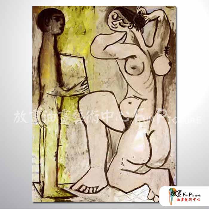 Picasso35 臨摹畢卡索名畫 油畫 直幅 灰色 中性色系 飯店 民宿 餐廳 裝飾 無框畫 室內設計