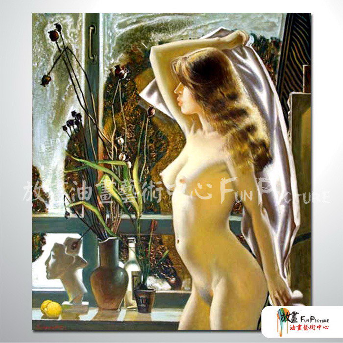 現代人體04 純手繪 油畫 直幅 多彩 暖色系 裸體 裸女 藝術 時尚 摩鐵 旅館 酒店 情趣 裝潢